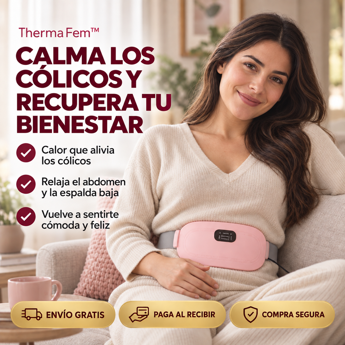 🌸🔥 ThermaFem™ – Cinturón Térmico para Cólicos Menstruales 💆‍♀️💖 | 50% DE DESCUENTO
