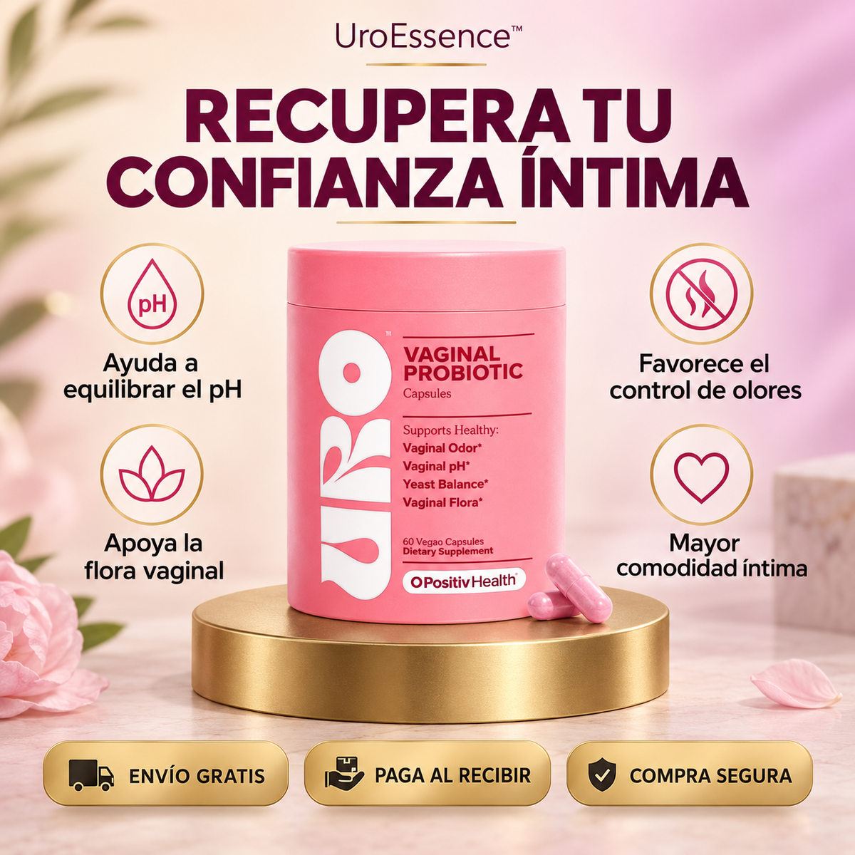 🌸💜 UroEssence™ – Probiótico Íntimo Femenino | 50% DE DESCUENTO